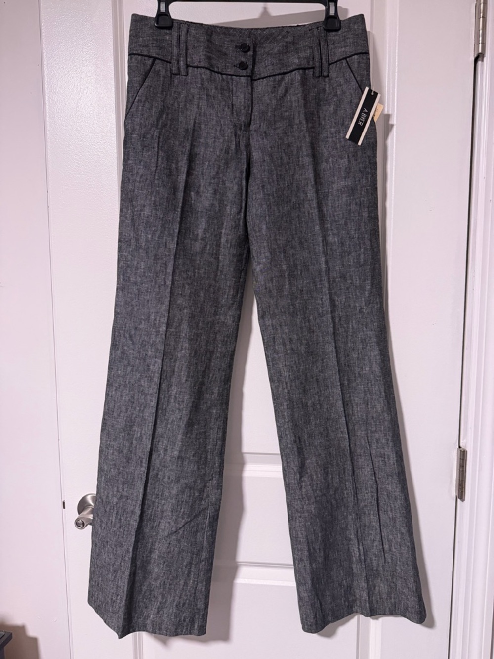 A. Byer Gray Black Wash Textured Dress Pants